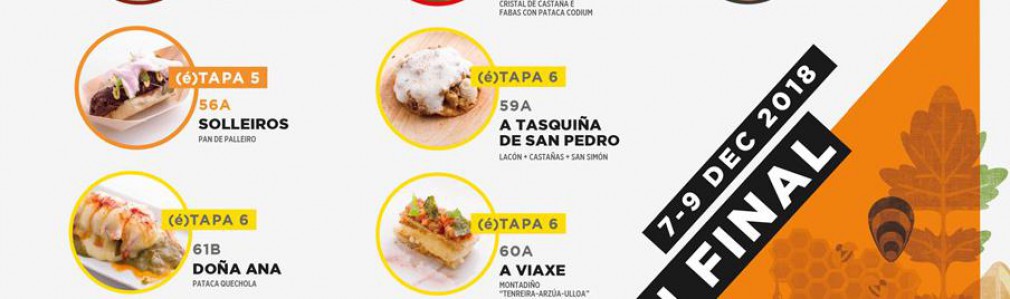 Los diez finalistas de Santiago(é)Tapas se medirán este fin de semana en la gran final